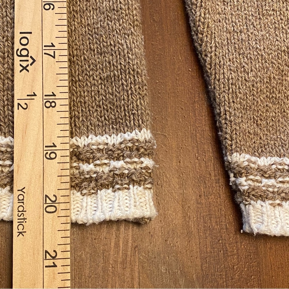 Vintage 80’s 90’s Cotton Country Parkhurst Brown Cream Crewneck Sweater Moose M - Picture 9 of 9